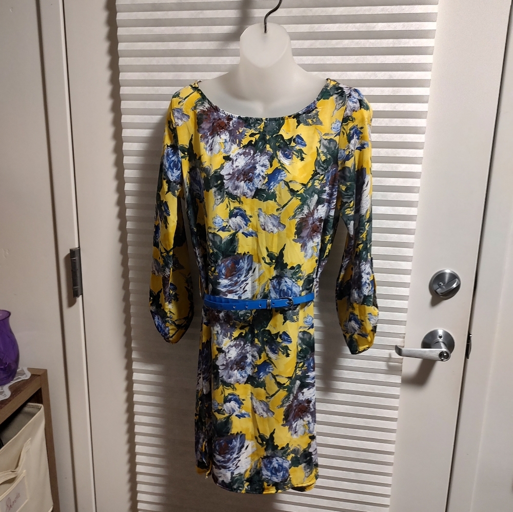 Royal Blue Yellow Floral